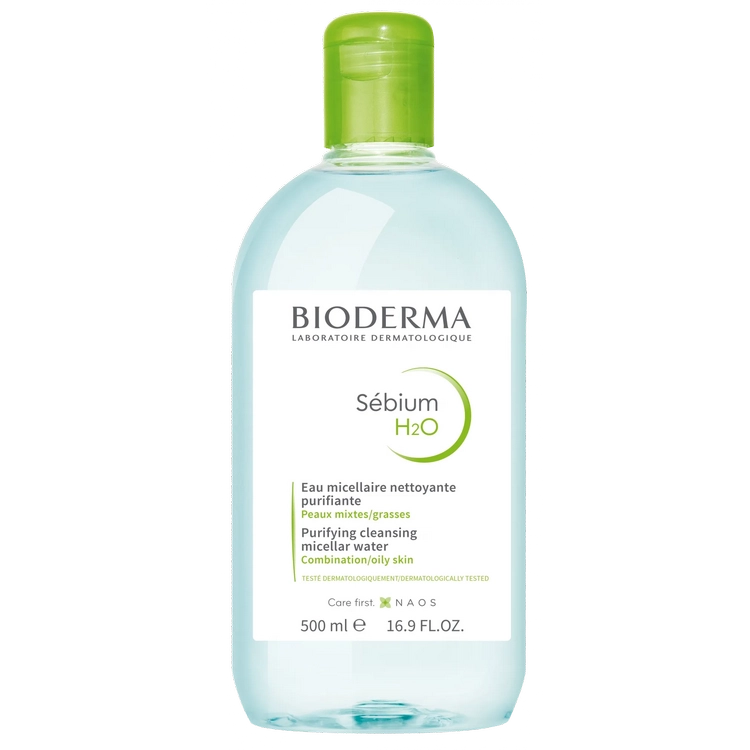 محلول پاک کننده آرایش بایودرما مدل Sebium H2O مناسب پوست چرب